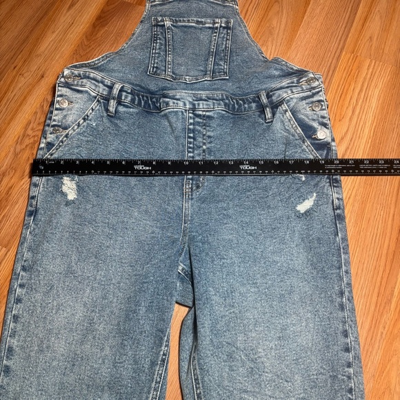 Ava & Viv Medium Wash Stretch Denim Bib Overalls Women's 16 - Picture 9 of 9